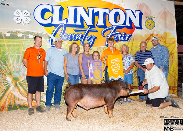 2024 Reserve Grand Champion Crossbred Barrow and 4th Overall Market Hog