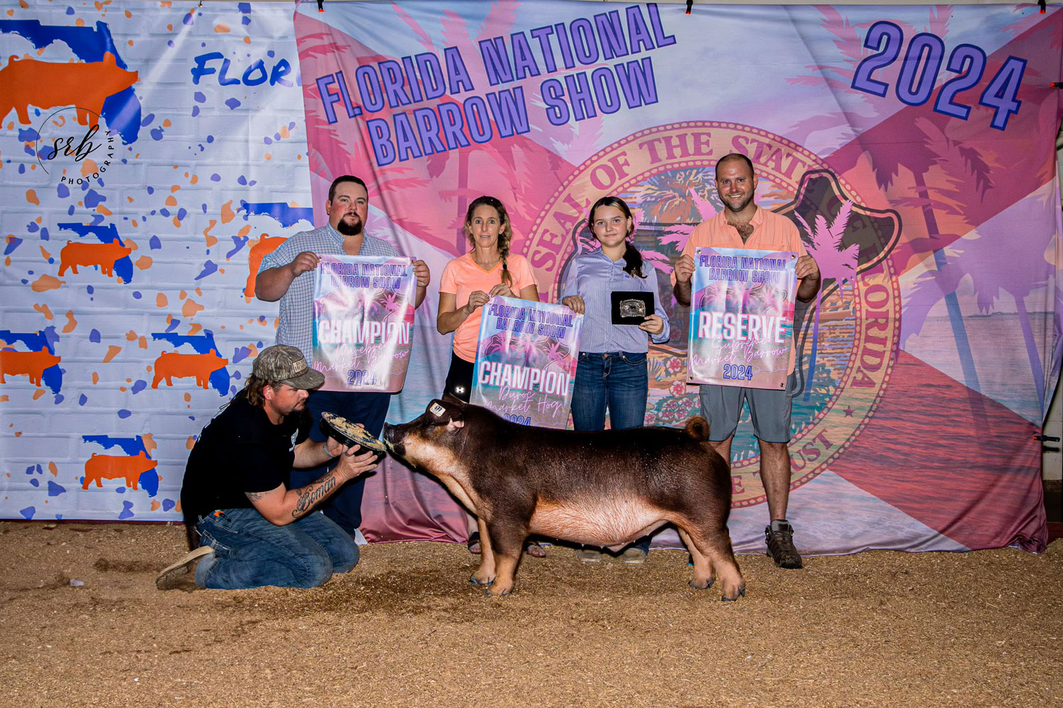 2024 Grand Champion Duroc Barrow, Overall Grand Champion Purebred Barrow, Reserve Supreme Champion Market Barrow